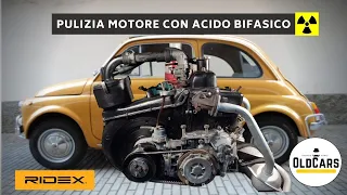 Pulizia motore Fiat 500 d'epoca con Acido Bifasico (Ridex) ☠☢