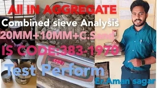 All In Aggregate Combined Sieve Analysis Test perform।। IS CODE:383-1970।। 20MM+10MM+C.Sand।।