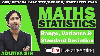 Statistics MasterClass | Range, Variance & Standard  | Special Live Class | By - Adutiya Vashishtha