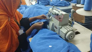 Ladies dress 👗 sleeve attached at overlock machine silai technique 4/Thread#yt#fashion#sew#sewing 2N