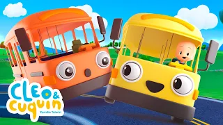 The Wheels On the baby Bus 🚌 Nursery Rhymes by Cleo and Cuquin | Children Songs