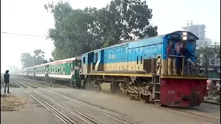 Dhaka to Dewanganj Luxurious Tista Express Train of Bangladesh Railway Entering Tongi Junction