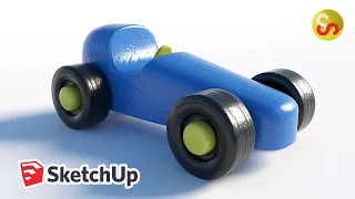 Modeling a Toy Wooden Car with SubD – Sketchup Timelapse Tutorial