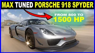 MAX TUNED Porsche 918 Spyder - Tuning to BREAK  top max speed Limitation Forza Horizon 5 - Dragrace