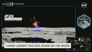 Lunar lander touches down on the moon