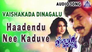 Vaishakada Dinagalu | "Haadendu Nee Kaduve" Audio Song | Vishnuvardhan,Vanitha Vasu | Akash Audio