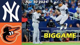 New York Yankees vs. Orioles Highlights Today, Apr 30 2024 | MLB Season 2024