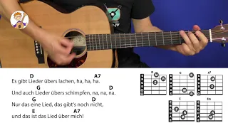 Das Lied über mich von Volker Rosin,  Bewegungslied mit 5 Akkorden + Text, für Gitarre