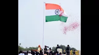 Prime Minister Shri Narendra Modi unfurls the tricolor at Red Fort, New Delhi.