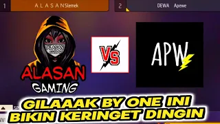 BY ONE ‼️ ALASANGAMING VS APW FF PROPLAYER PEPENGSHOT || GILAA DI TEKEN SHOT AJA KAGAK MATI