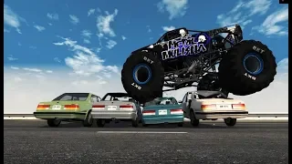 Beamng drive - Monster Truck Crashes, crushing cars, jumps (Car Crash Test)