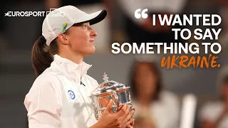 Iga Swiatek’s message for Ukraine after winning 2nd Grand Slam | 2022 Roland Garros | Eurosport