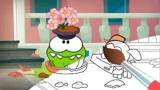 Ам Ням - Профессия Почтальон - Мультик Раскраска с Ам Нямом - Учим цвета  Om Nom Cut the Rope