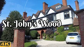 Beautiful walk in St. John's Wood London | tour in 4K