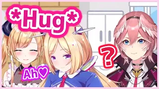 Aki starts feeling shy and awkward after getting hugged by Choco【Hololive】