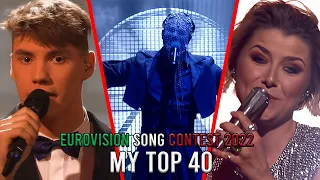 Eurovision 2022 - My Top 40 (with comments)