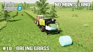 Mowing Grass, Making Silage Bales - #10 No Man's Land - Farming Simulator 22