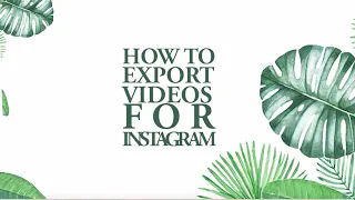 How To Export Videos For Instagram With Premiere Pro - 2019