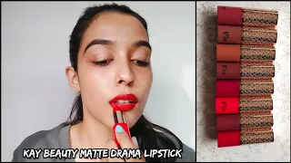 *NEW* KAY BEAUTY MATTE DRAMA LIPSTICKS I QUICK REVIEW + SWATCHES I SHREYA JAIN #reelswatches