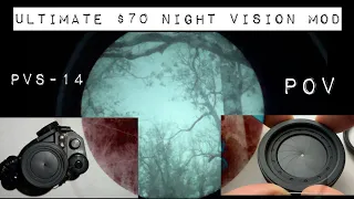 The BEST $70 Night Vision Mod! PVS-14 POV (Tarsier Iris TEST)
