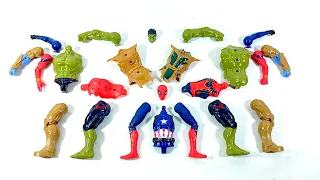 assemble captain america vs red spiderman vs hulk smash vs thanos armor.. avengers superhero toys..