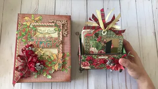 Graphic 45 Christmas album and recipe box projects