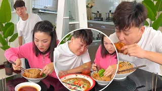 Funny Husband and Wife Eating Show: Epic Food Battle!  😂😂#Couple eating#Couple playing prank