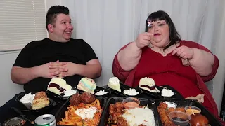 Massive Cheesecake Factory Feast with Hungry Fat Chick • MUKBANG clip22