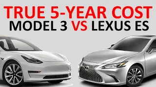 Tesla Model 3 vs Lexus ES 300h: True 5 Year Ownership Cost Comparison (All-Electric Car vs Hybrid)