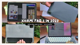 Xiaomi Pad 5 in 2023 Unboxing & Review📦 (6 + 128 GB Black) | Camera and Game Test + Accessories 🛒