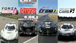 CRASHING A Koenigsegg Jesko In |Horizon 4 vs GRID  vs The Crew 2 vs Project Cars 3 Damage Comparison