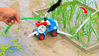 diy how to make mini borewell drilling machine | mini tractor supply submersible water pump