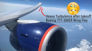 Aeroflot Boeing 777-300ER Heavy Turbulence after takeoff from Khabarovsk Novy Int. Airport Wing Flex