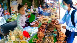 Fast & Easy Food for lunch, Roasted fish, chicken, Pork & More - Best Cambodian street food