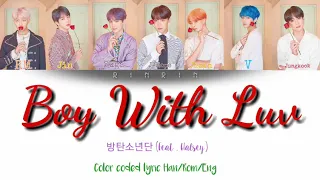 BTS - Boy With Luv (방탄소년단) Feat . Halsey (Color Coded Lyrics Han/Rom/Eng)