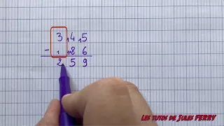 Poser une soustraction (technique traditionnelle) - CE1 - CE2 - CM1 - CM2