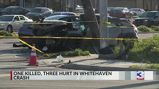 Three injured, woman dead after Whitehaven crash