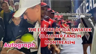 IGA SWIATEK GIVE A HANDSHAKE TO ALL HER FANS IN MONTREAL WITH AUTOGRAPH|CONGRATULATIONS IGA