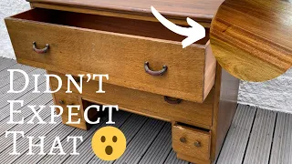 RESTORATION of an Upside Down Dresser | Natural Wood Rainbow Top.