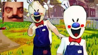 Hello Neighbor - My New Neighbor Ice Scream Rod Baby Act 2 Trampoline Gameplay Walkthrough