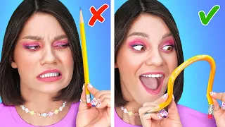 ASTUCES POUR TE SAUVER LA VIE À L'ÉCOLE ! || Fournitures scolaires DIY par 123 GO! GOLD