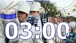 3 Minute Marching Band Drums 🥁 Countdown Timer! 🕺