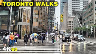 Autumn Toronto Rain Walk - Financial District to College Park (Sept 2021)