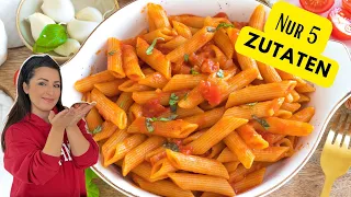 Nur 5 Zutaten - One Pot Tomaten Pasta in 15 Minuten