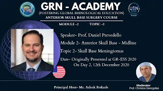 ‘GRN-ACADEMY' - ASBS, Module 2 - Topic 2 - Skull Base Meningiomas - Prof. Daniel Prevedello