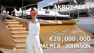 Inside The €20,000,000 GOLDEN YACHT TOUR in DUBAI! Luxury Palmer & Johnson AK Royalty Charter