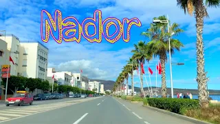 Driving downtown Nador 2022 Morocco Africa Person Walking | video 4k HDR 60fps