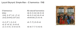 practice: Lynyrd Skynyrd: Simple Man – E harmonica –TAB