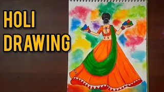 Holi Special Drawing 2022| Happy Holi Drawing| Holi Drawing Easy| Beautiful Holi Drawing| Poster