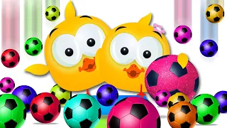 Lucky Ducky Soccer Ball Game | Learn Colors, Good Manners + More Rhymes for Kids | Cartoon Candy